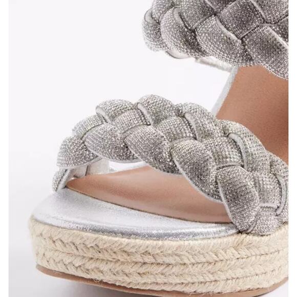 Torrid Rhinestone Braided Espadrille Platform Wedge NWT 8WW - Picture 5 of 10